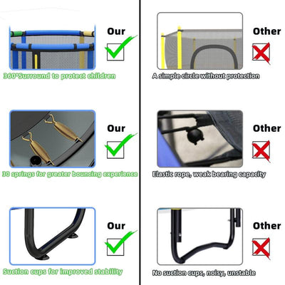 55" Kids Mini Trampoline - Indoor/Outdoor